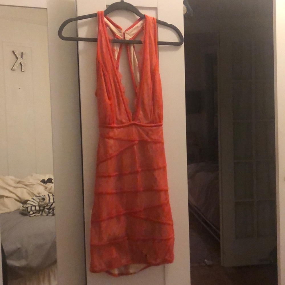 Bebe orange lace dress